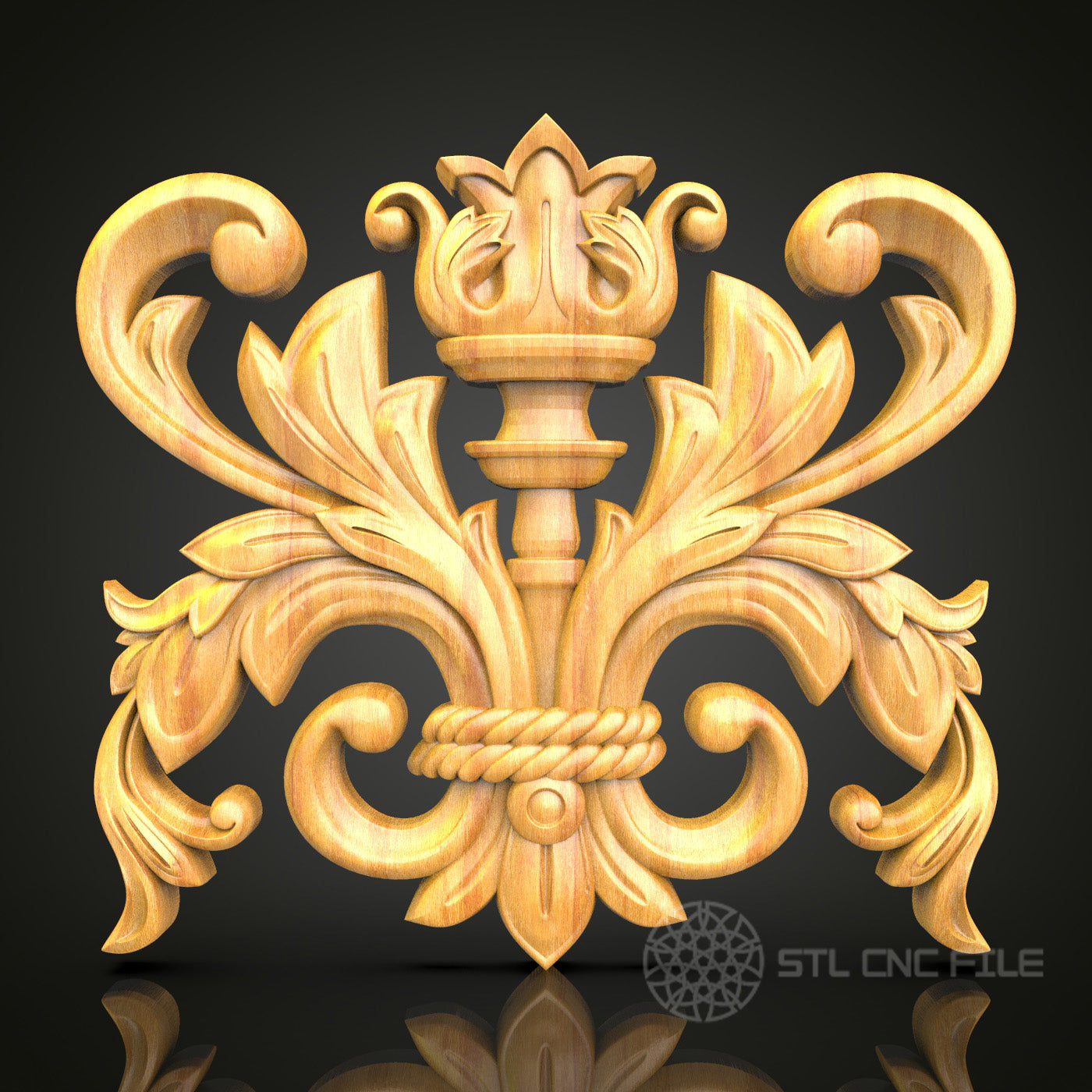 Royal Fleur-de-Lis CNC Router Engraver STL Model – Perfect for Artcam, Aspire, Wood Carving & Wall Art