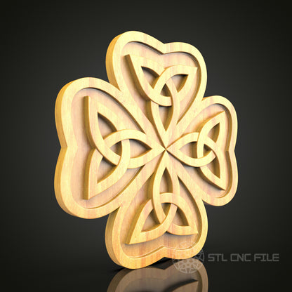 Floral Celtic Knot Decor - Elegant CNC Router STL Model for Artcam & Aspire, Wall Art
