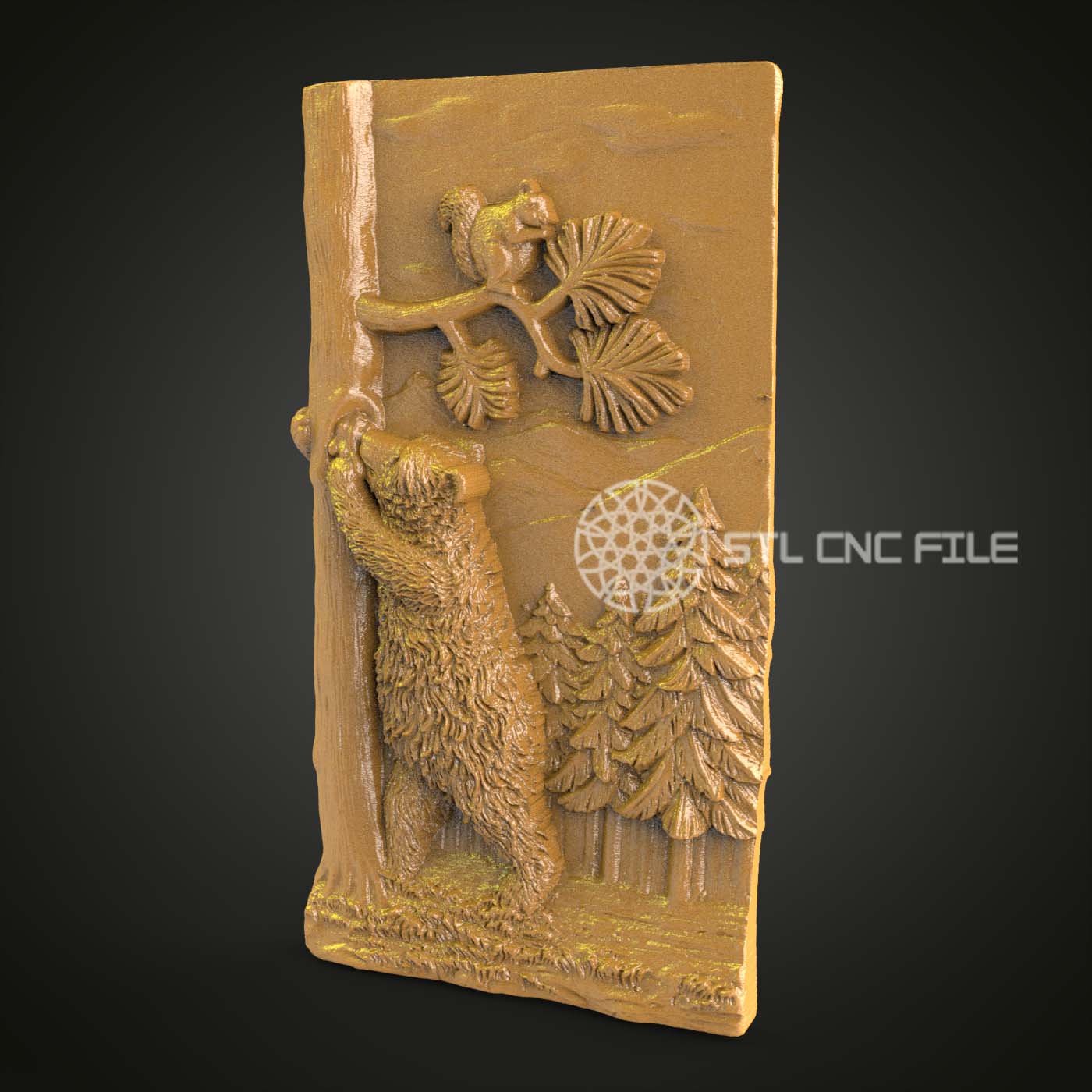 Curious Bear and Squirrel 3D STL Model for CNC, Perfect with Artcam & Aspire