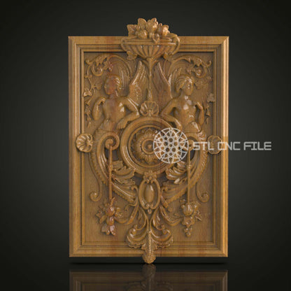Baroque Elegance Panel STL - Exquisite CNC Carving File