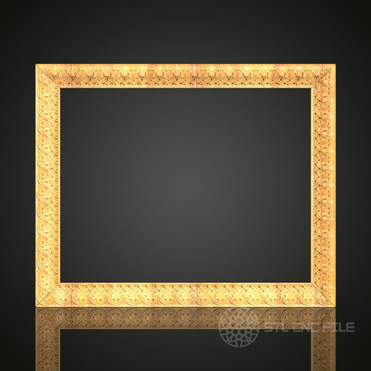 Baroque Pattern Frame STL Model for CNC, Compatible with Artcam, Aspire - Luxurious Wood Art, CNC Files