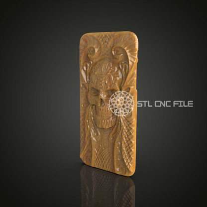 Baroque Skull STL File for CNC - Gothic Wood Carving Art