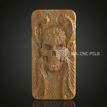 Baroque Skull STL File for CNC - Gothic Wood Carving Art