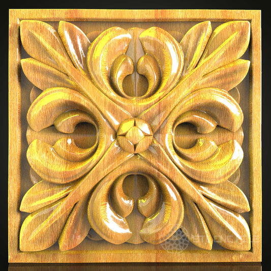Baroque Style STL Model - CNC Router Engraver Files, Wood Art, Wall Decor Panel, Artcam Aspire CNC Design