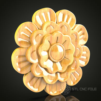 Blooming Daisy STL Model for CNC Router and Engraving Projects
