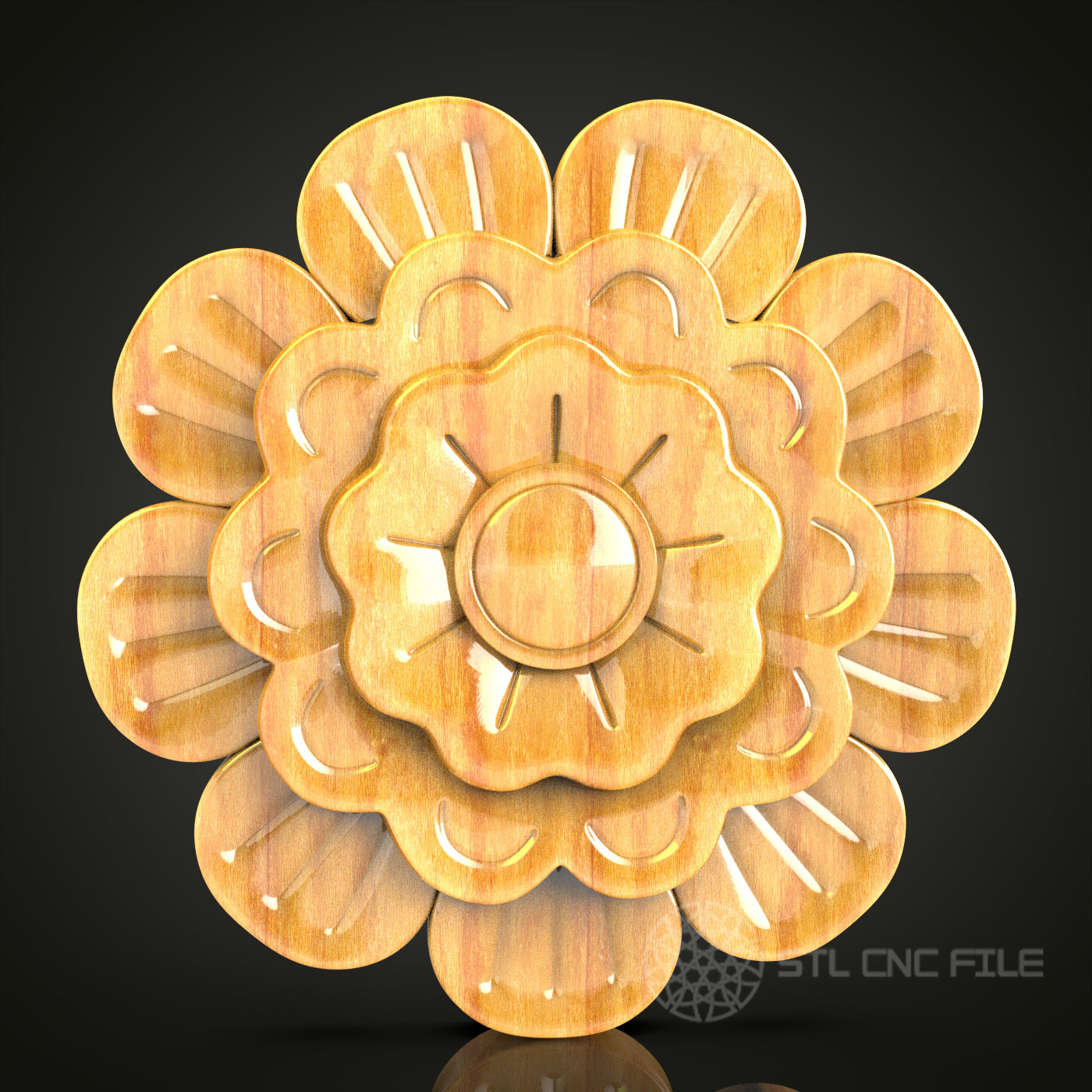 Blooming Daisy STL Model for CNC Router and Engraving Projects