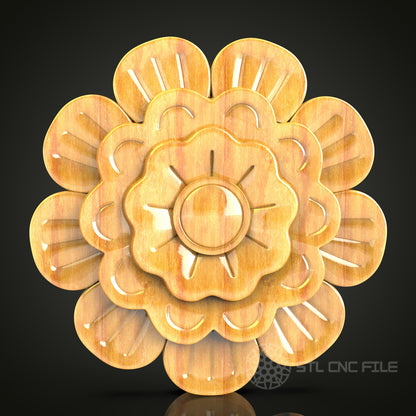 Blooming Daisy STL Model for CNC Router and Engraving Projects