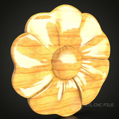 Blooming Flower STL Model for CNC, Springtime Wood Art, Petal Design for Artcam Aspire, Botanical Wall Decor, Floral Engraving CNC File, Garden Inspired Art