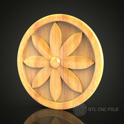 Classic Floral Medallion STL Model, CNC Router Engraver Design, Artcam Aspire Wood Wall Decor File