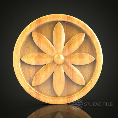 Classic Floral Medallion STL Model, CNC Router Engraver Design, Artcam Aspire Wood Wall Decor File