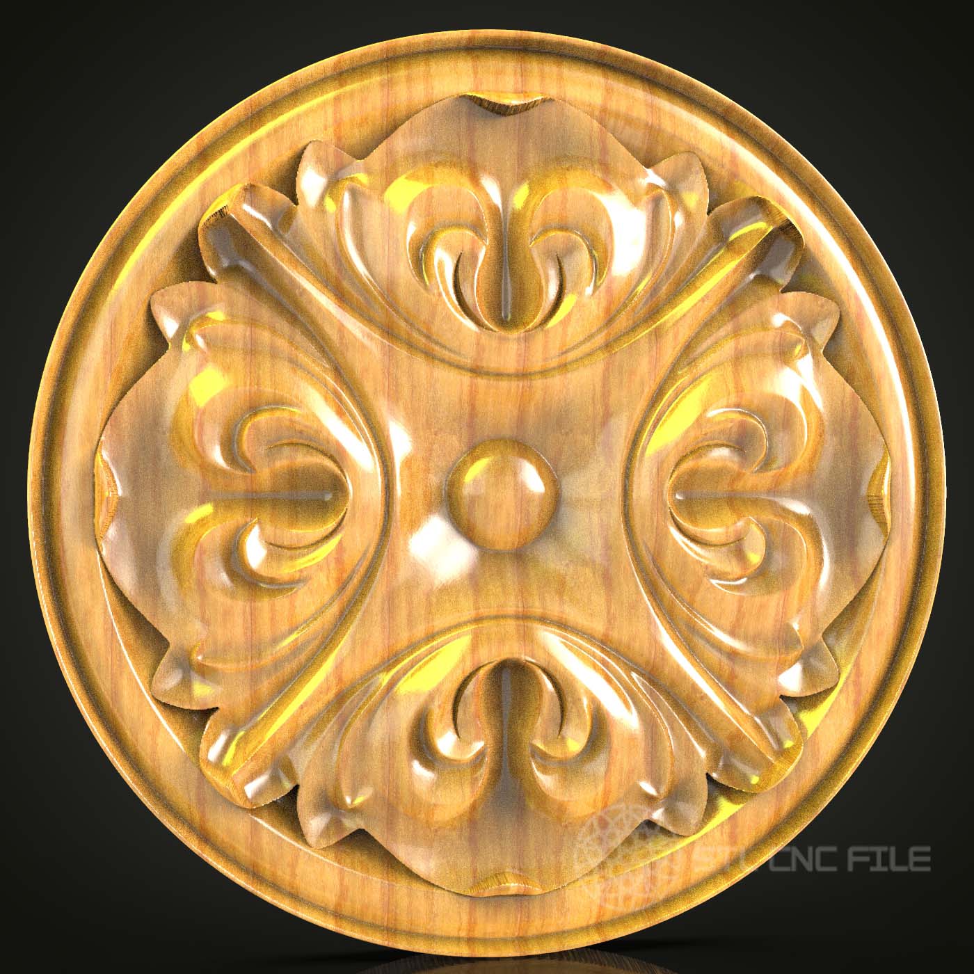 Classic Ornamental CNC Wall Plaque, STL Model, Elegant Wood Art Decor