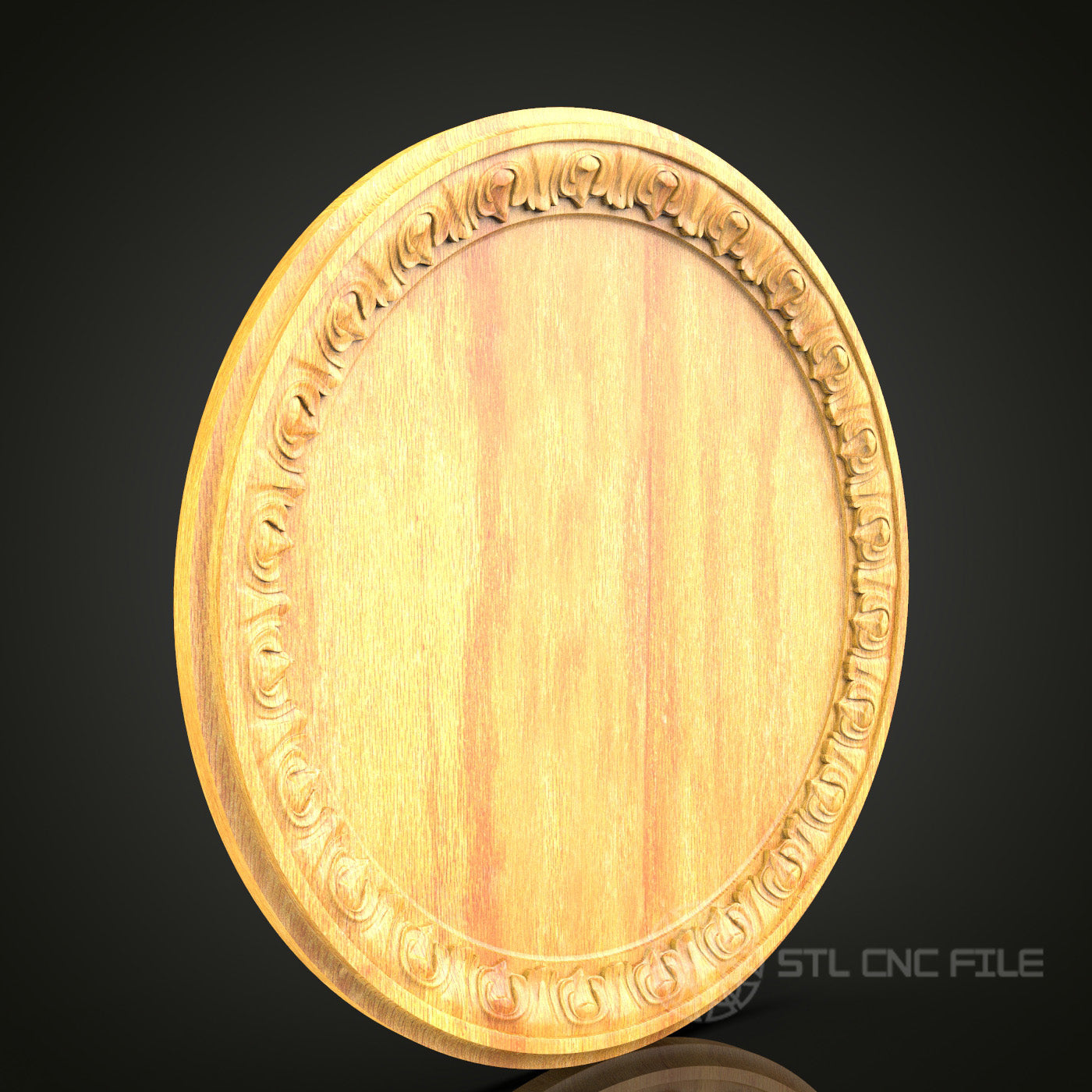 Classic Round Decorative Frame STL Model for CNC Router, Artcam Aspire Files, Traditional Wall Art