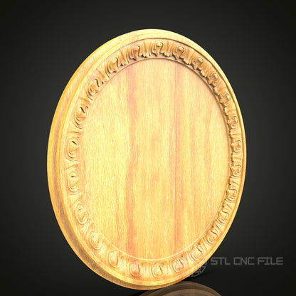 Classic Round Decorative Frame STL Model for CNC Router, Artcam Aspire Files, Traditional Wall Art