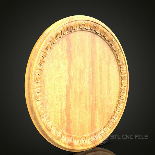 Classic Round Decorative Frame STL Model for CNC Router, Artcam Aspire Files, Traditional Wall Art