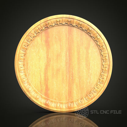 Classic Round Decorative Frame STL Model for CNC Router, Artcam Aspire Files, Traditional Wall Art