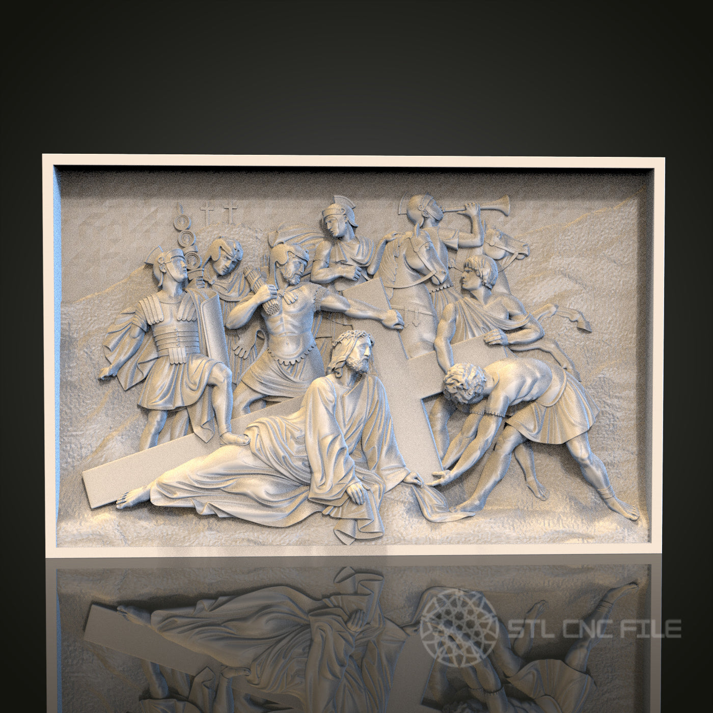 Classical Greek Tragedy STL Model for CNC Router, Artcam, Aspire, Dramatic Historical Wall Art