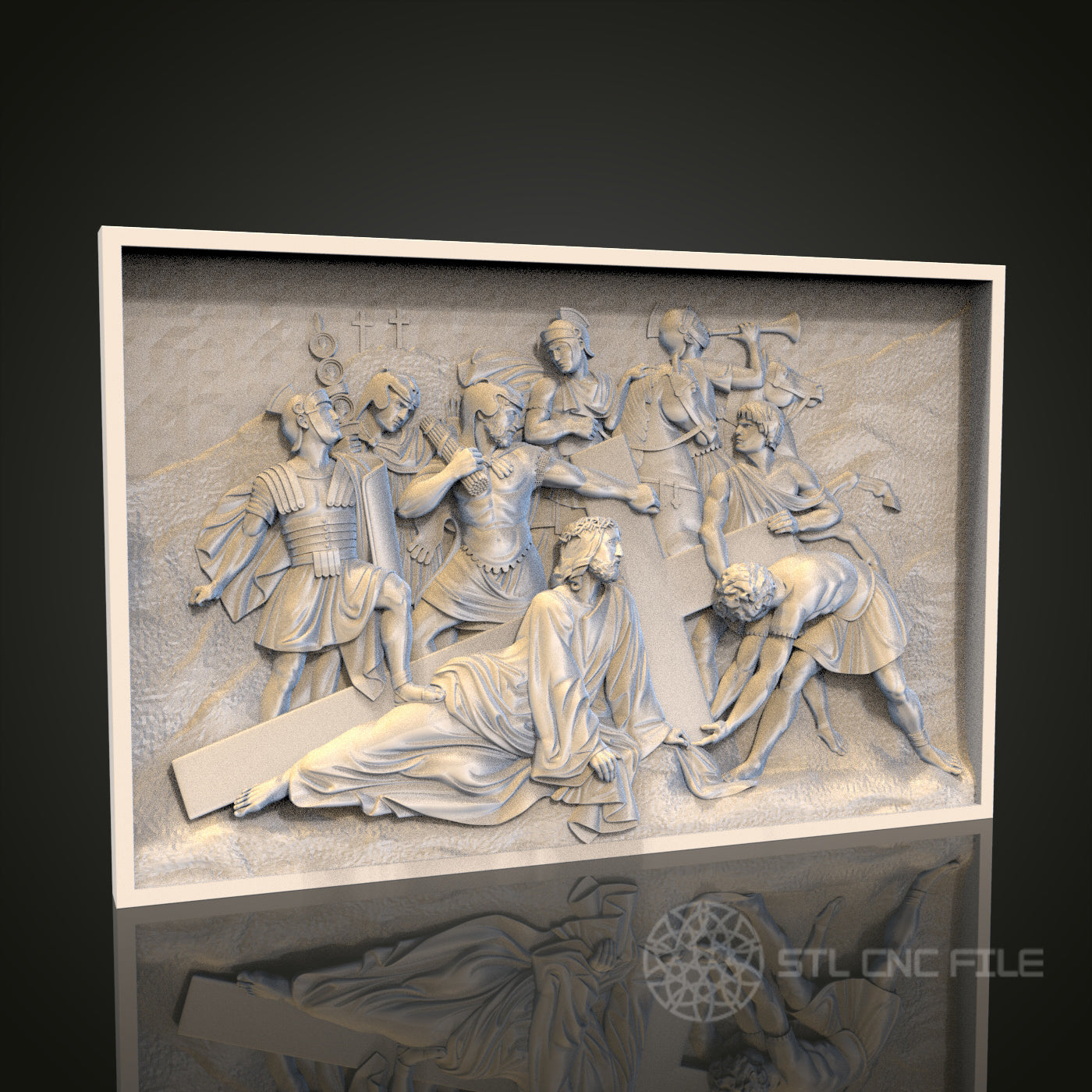 Classical Greek Tragedy STL Model for CNC Router, Artcam, Aspire, Dramatic Historical Wall Art