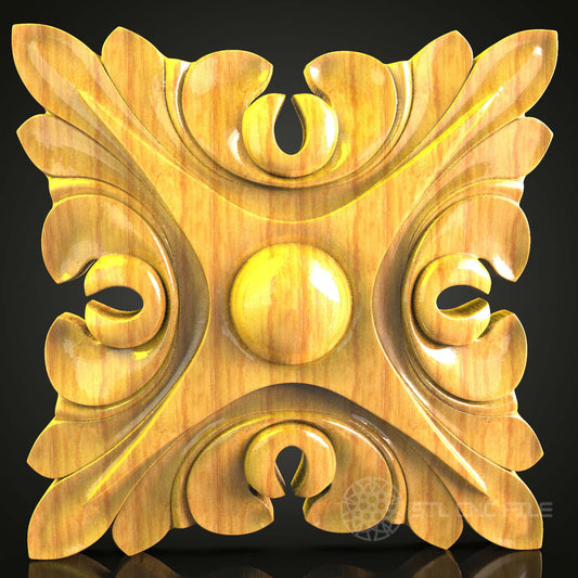 Classical Ornamental Rosette STL Model for CNC Router - Artcam, Aspire Compatible Wood Art Decor