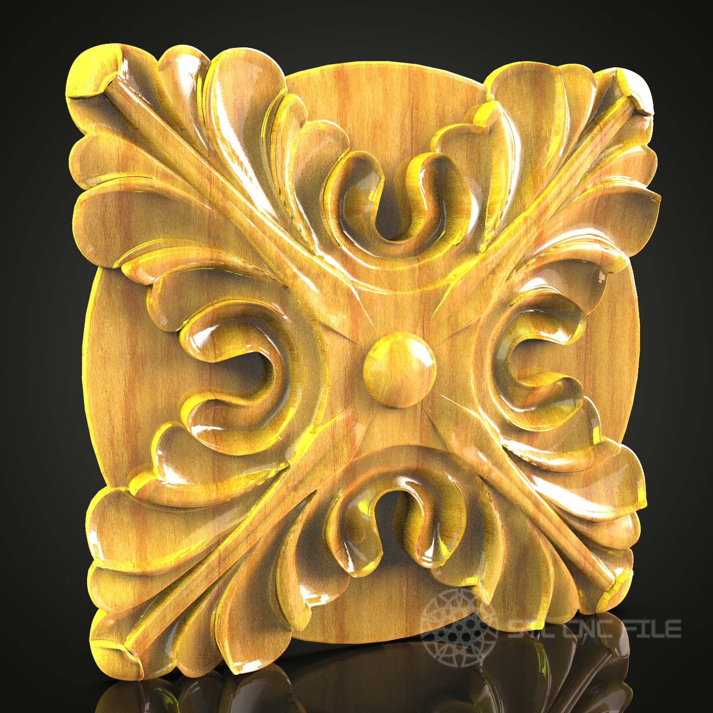 Classical Rosette STL Model for CNC Router - Ornate Wood Art Decor, Compatible with Artcam, Aspire