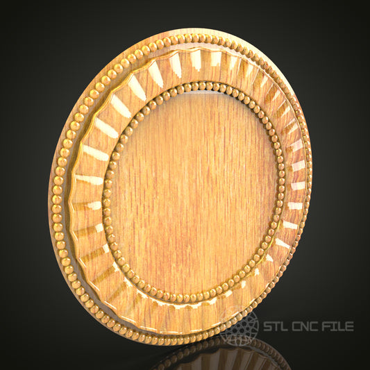 Decorative Round Frame STL Model for CNC Router - Wooden Wall Decor, Artcam, Aspire, CNC Files