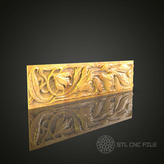 Dragons and Foliage STL Model - Detailed CNC Router Engraving File, Compatible with Artcam & Aspire, Wood Art for Wall Decor, Mythical CNC Design