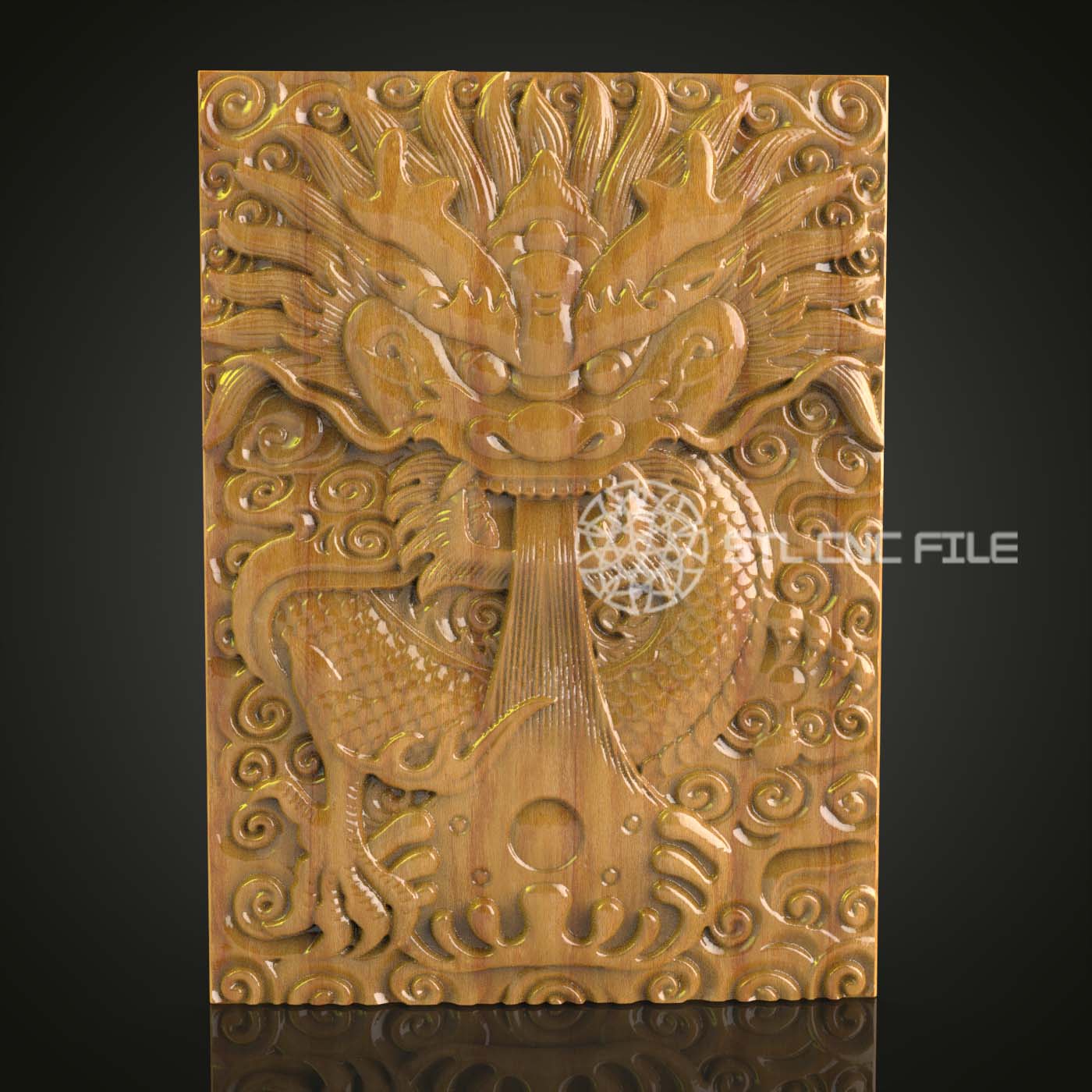 Dragon Celtique STL pour Gravure CNC, Fichier Routeur de Sculpture en Bois, Art Mythologique 3D, Décor Mural Majestueux, Design Aspire Artistique, Modèle Fantasy Artcam