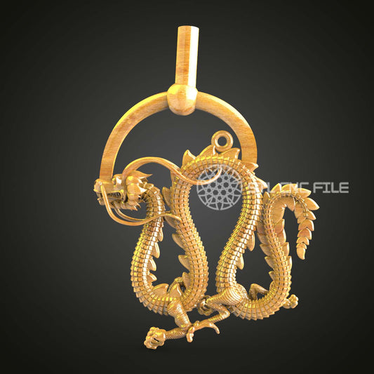 Dragon Ring STL Model, Engraver and CNC Router Compatible, Artcam Aspire 3D File, Wooden Jewelry Art, Unique Wall Hanging Decor, CNC Craft