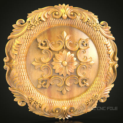 Elegant Baroque Frame STL Model, CNC Router Engraver Design for Wood Art, Artcam Aspire Decorative Panel