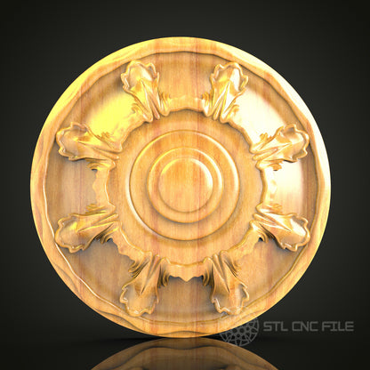 Elegant Laurel Wreath STL Model, CNC Router Engraver File, Artcam Aspire Decorative Wood Art Design