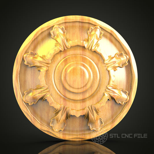 Elegant Laurel Wreath STL Model, CNC Router Engraver File, Artcam Aspire Decorative Wood Art Design