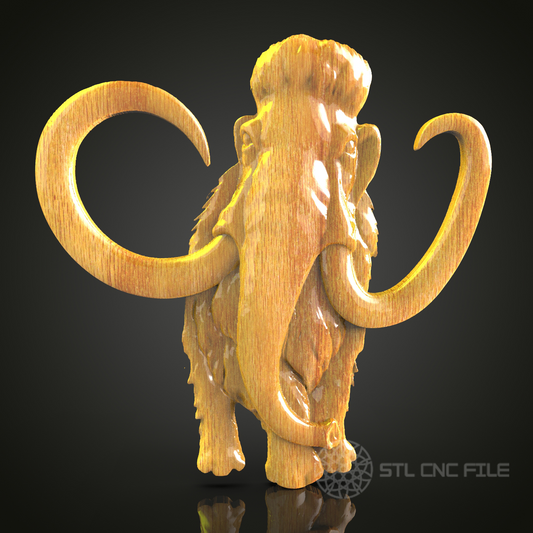 Elephant Mammoth STL Model – CNC Router Files, Artcam/Aspire Wood Carving, Home Wall Decor Art, CNC Engraver Design Download
