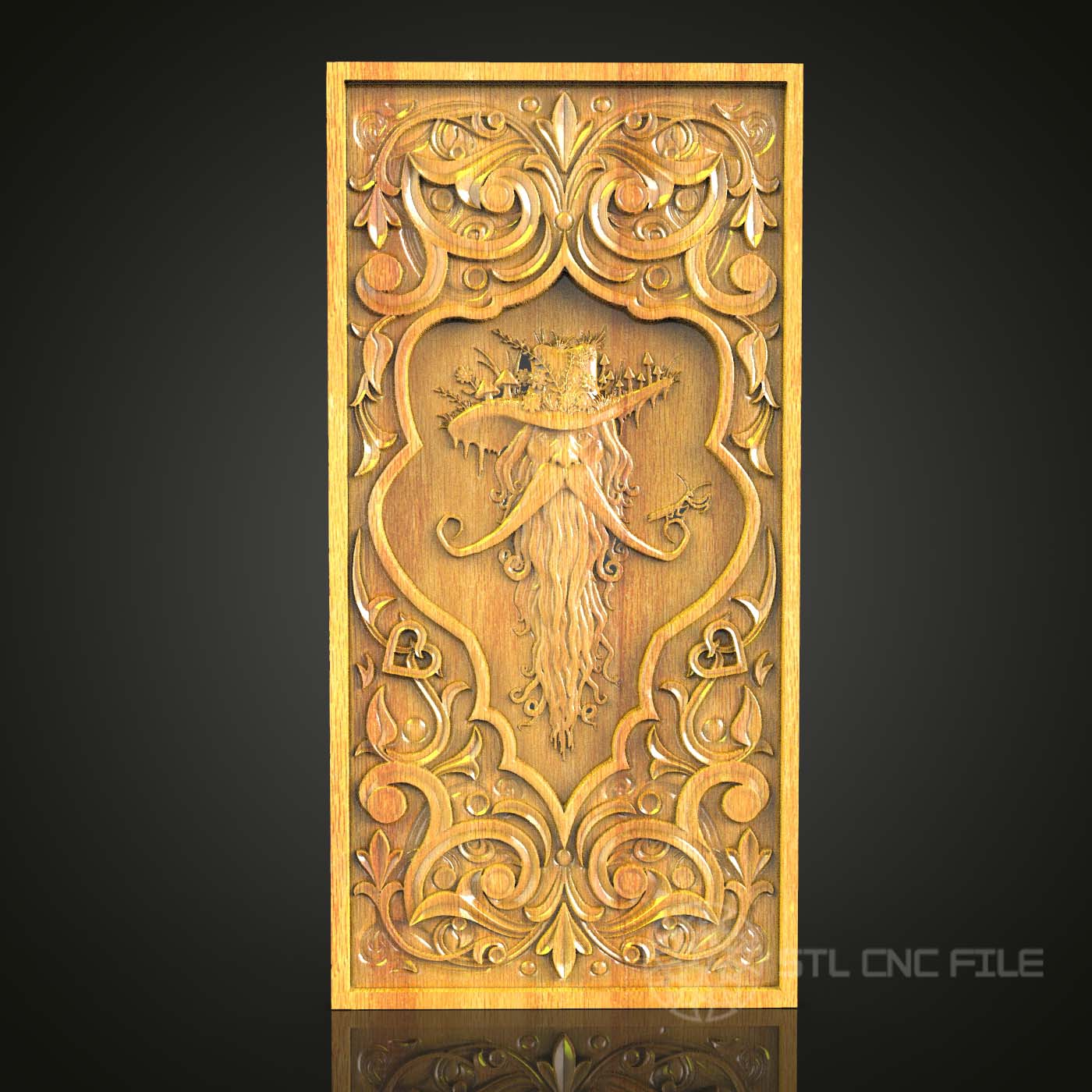 Enchanted Forest Tree STL Model, Ornate CNC Carving File, Artcam & Aspire Wood Art, Magical Tree Wall Panel, Fairy Tale CNC Router Art