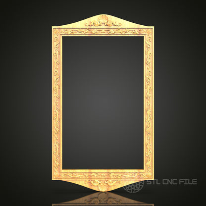 Elegant Arch Top Wood Frame STL Model for CNC Routing - Artcam, Aspire, Woodworking Plans - Luxurious Wall Decor