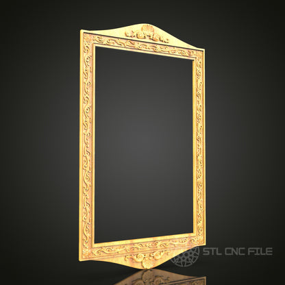 Elegant Arch Top Wood Frame STL Model for CNC Routing - Artcam, Aspire, Woodworking Plans - Luxurious Wall Decor