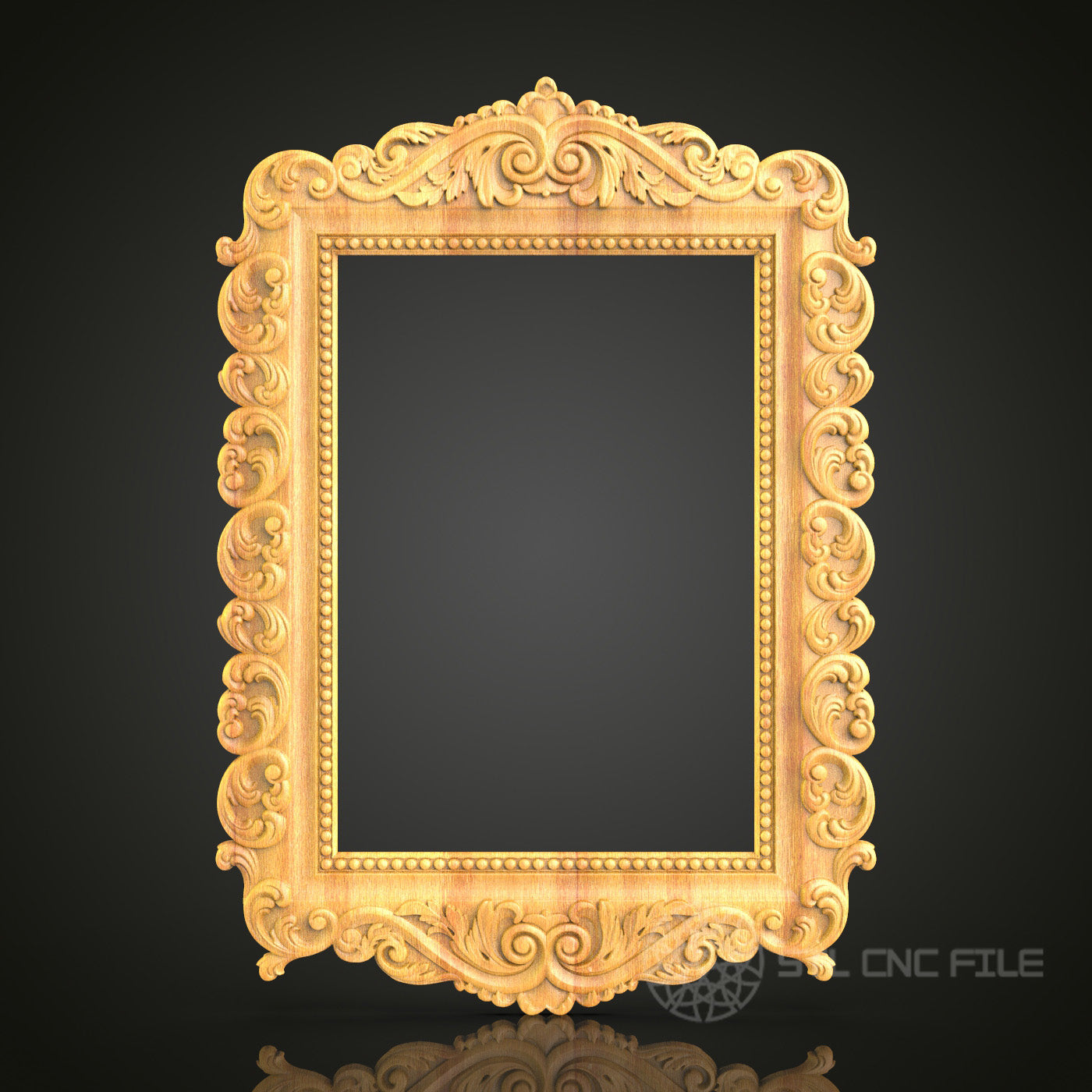 Elegant Baroque Mirror Frame STL Model - CNC Router, Artcam, Aspire Compatible, Decorative Wood Art, Home Wall Decor