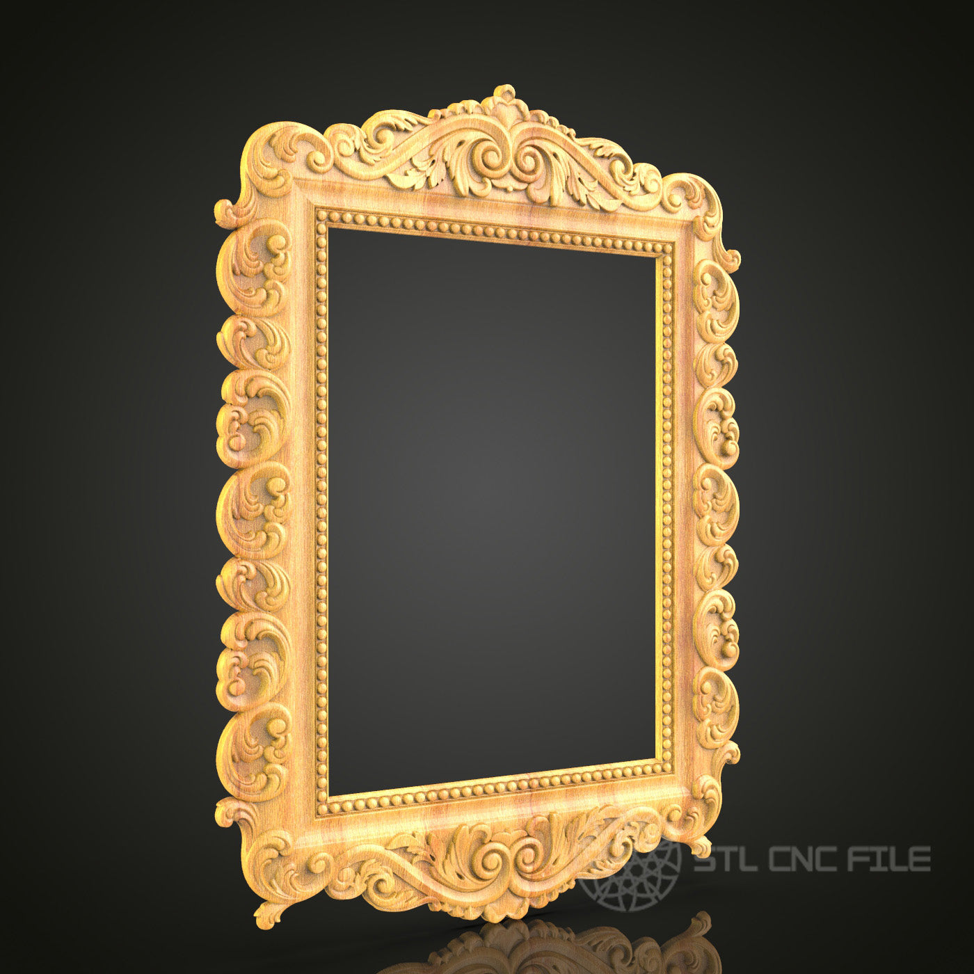 Elegant Baroque Mirror Frame STL Model - CNC Router, Artcam, Aspire Compatible, Decorative Wood Art, Home Wall Decor