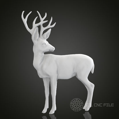 Elegant Deer STL Model for CNC Router, Artcam, Aspire, Graceful Wildlife Wall Art