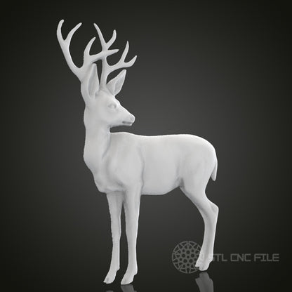 Elegant Deer STL Model for CNC Router, Artcam, Aspire, Graceful Wildlife Wall Art