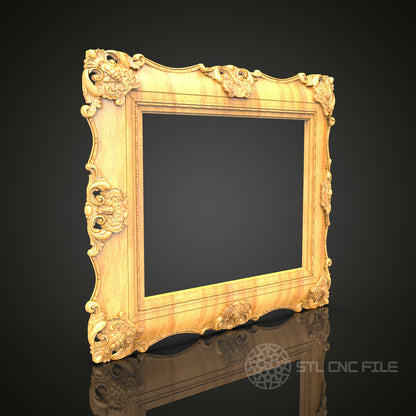 Elegant Rococo STL Model for CNC Routing - Perfect for Artcam, Aspire Enthusiasts - Luxurious Wood Art and Wall Decor