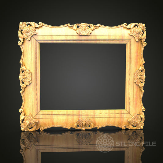 Elegant Rococo STL Model for CNC Routing - Perfect for Artcam, Aspire Enthusiasts - Luxurious Wood Art and Wall Decor