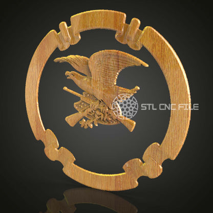 Emblème Aigle en Vol STL pour CNC, Fichier Routeur Décoratif, Modèle Artcam Aspire, Art Mural en Bois, Symbole de Liberté CNC, Gravure Aigle 3D
