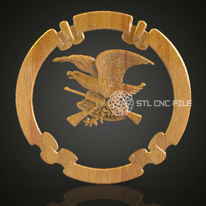 Emblème Aigle en Vol STL pour CNC, Fichier Routeur Décoratif, Modèle Artcam Aspire, Art Mural en Bois, Symbole de Liberté CNC, Gravure Aigle 3D