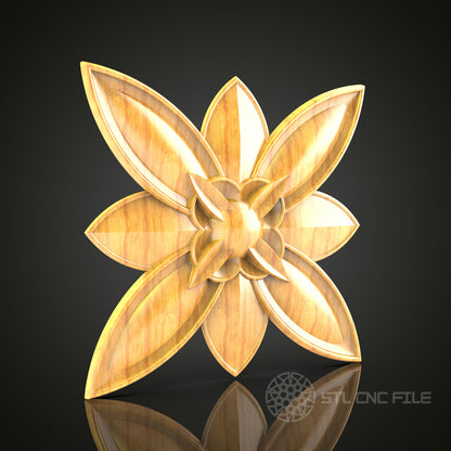 Floral Bloom STL Model - CNC Router Digital File for Artcam, Aspire - Wood Art Wall Decor, CNC Engraver Design