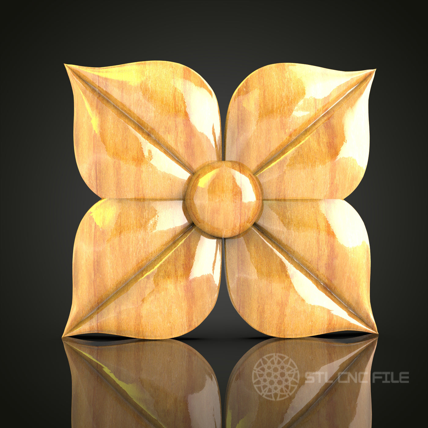 Folded Petal Flower STL Model for CNC Router - Elegant Wood Wall Decor, Artcam, Aspire, CNC Files