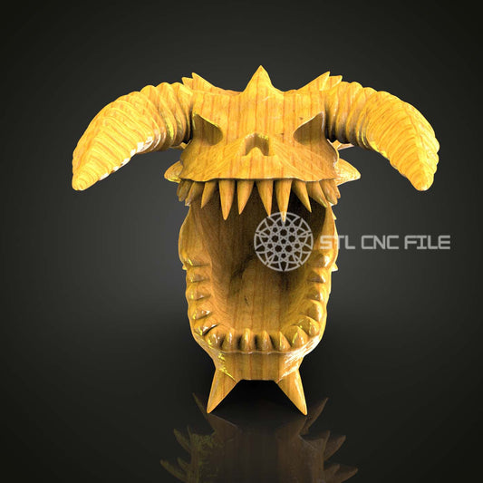 Fierce Dragon Head STL Model – CNC Router Engraver File, Woodworking Art, Compatible with Artcam/Aspire, Majestic Wall Decor, CNC Craft