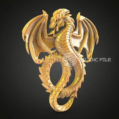Fierce Eastern Dragon STL File for CNC, Dynamic Wood Carving Art, Artcam Aspire Compatible, 3D Model Engraving