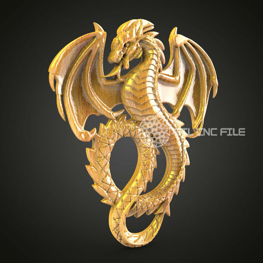 Fierce Eastern Dragon STL File for CNC, Dynamic Wood Carving Art, Artcam Aspire Compatible, 3D Model Engraving
