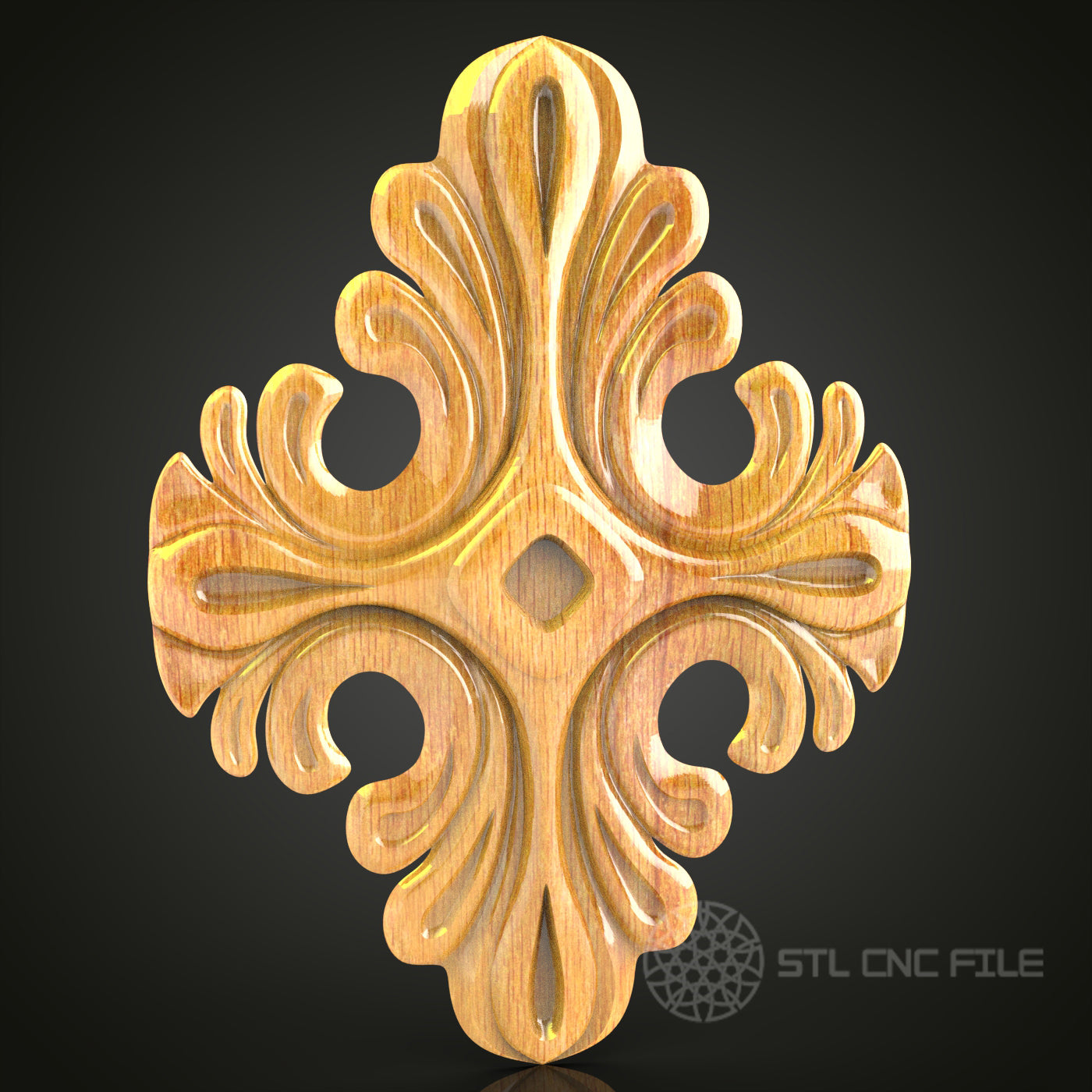 Ornate Rosette STL Model for CNC Router - Majestic Wooden Wall Decor, Artcam, Aspire, CNC Files (Copie)