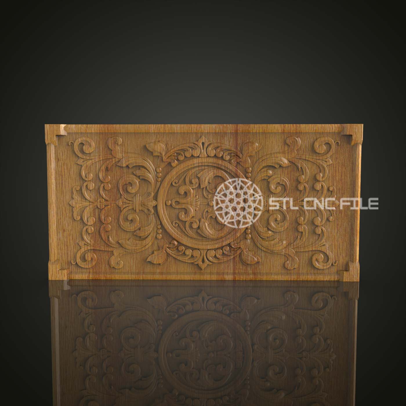 Floral Elegance STL Panel - Classic CNC Wood Carving File