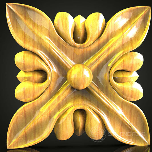 Floral Elegance Wood Carving STL Model for CNC Router, Artcam, Aspire Files, Perfect for Home Wall Decor & Artistic Projects